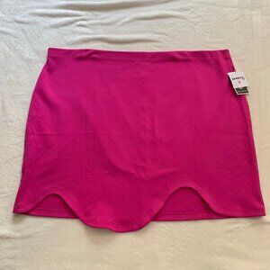 NEW SammyB for Target pink wavy structured‎ pull on elastic waist stretch skirt